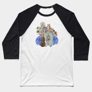 rabbit & cat collage art Baseball T-Shirt